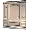 Elegant Wall Paneling with Intricate Carved Frames and Decorative Details for Interior Design 3d model