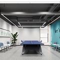 Modern table tennis room 3d model