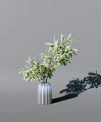 Modern Vase Green Plant Flower Vase 3d model