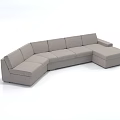 Modern Light Gray Fabric Sectional Sofa With Spacious Seating And Modular Design 3d model