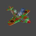 Cartoon Man In Blue Cap And Glasses Leaning On Green Orange Camouflage Car With Sneakers