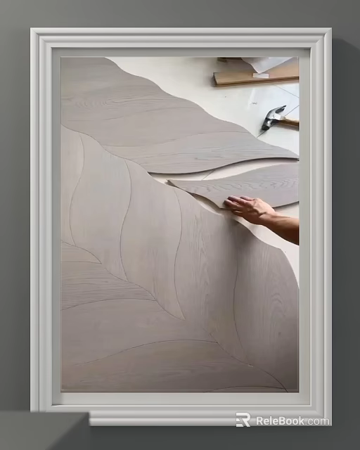 Abstract Painting Featuring Natural Wood Grain Texture And Handcrafted Artistic Design 3d model 