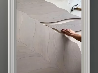 Abstract Painting Featuring Natural Wood Grain Texture And Handcrafted Artistic Design 3d model