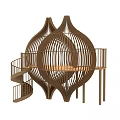 Playground Equipment With Cage Shaped Structures And Spiral Staircase 3d model