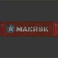 Two Red Maersk Storage Containers As Household Supplies With Open Door And Closed Unit
