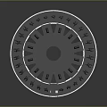 Circular Equipment Structure With Human Silhouettes Around Central Hole And Illuminated Base Edge