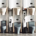 Modern Bathroom Toilet Design With Various Styles White Gray And Shelves Towel Racks Toilet Brushes