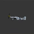Vintage Gray Fighter Plane With 524 Number Star Stripes Insignia And Yellow Propeller
