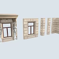 European style column Roman column simple European wall window combination 3d model