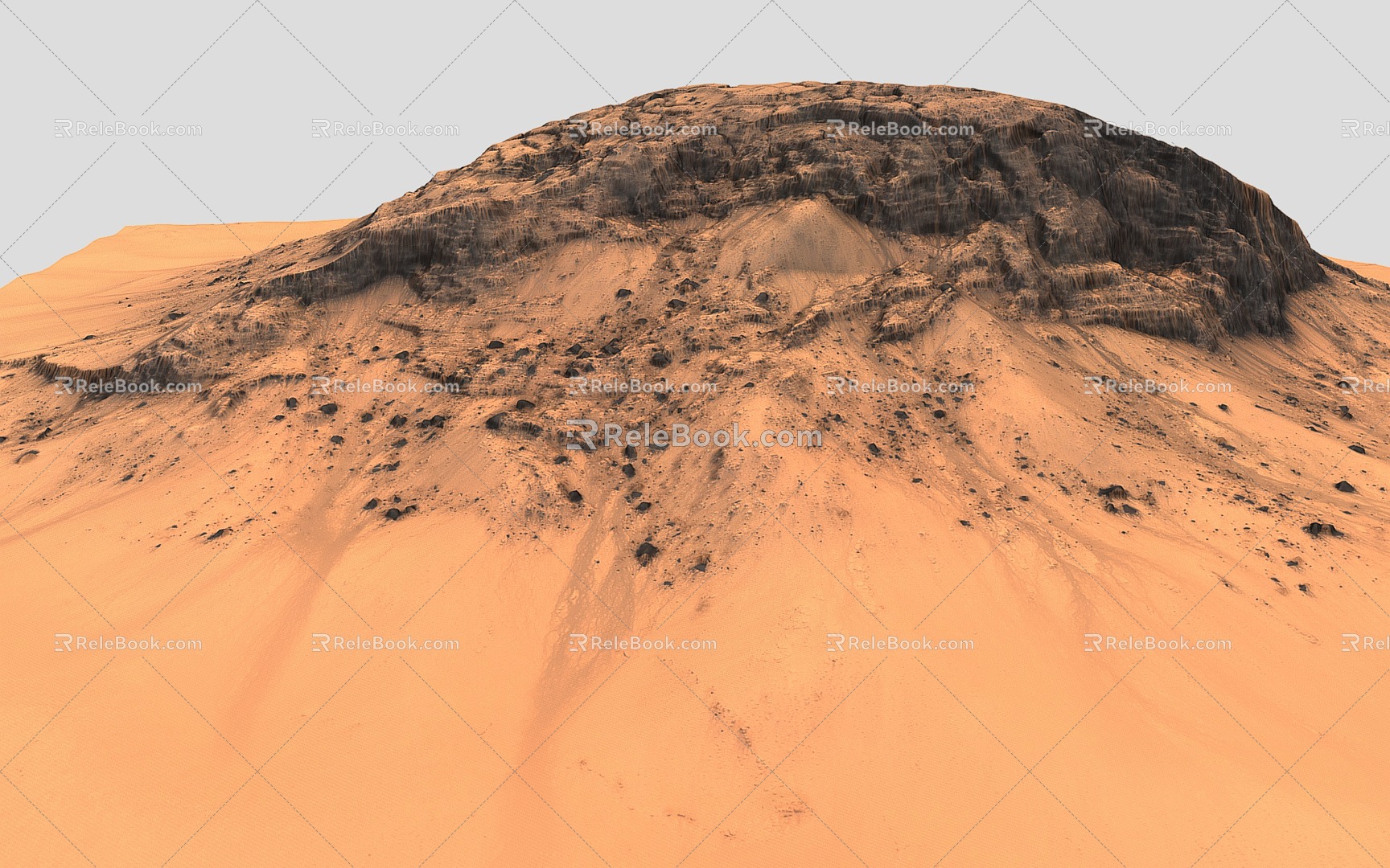 Modern Mars Terrain Mountain Range Dune Desert Rock Sandy Desert Peak 3d model