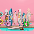 Colorful Outdoor Play Equipment With Surfboards Life Rings And Open