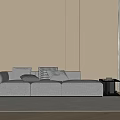 Modern one-word sofa multiplayer sofa 3d model