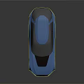 Blue Futuristic Concept Car With Sleek Body Silver Wheels And Roof Structure