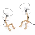 Solid wood decorative table lamp 3d model
