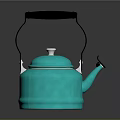 Turquoise Kettle With Black Handle White Lid And Modern Home Design