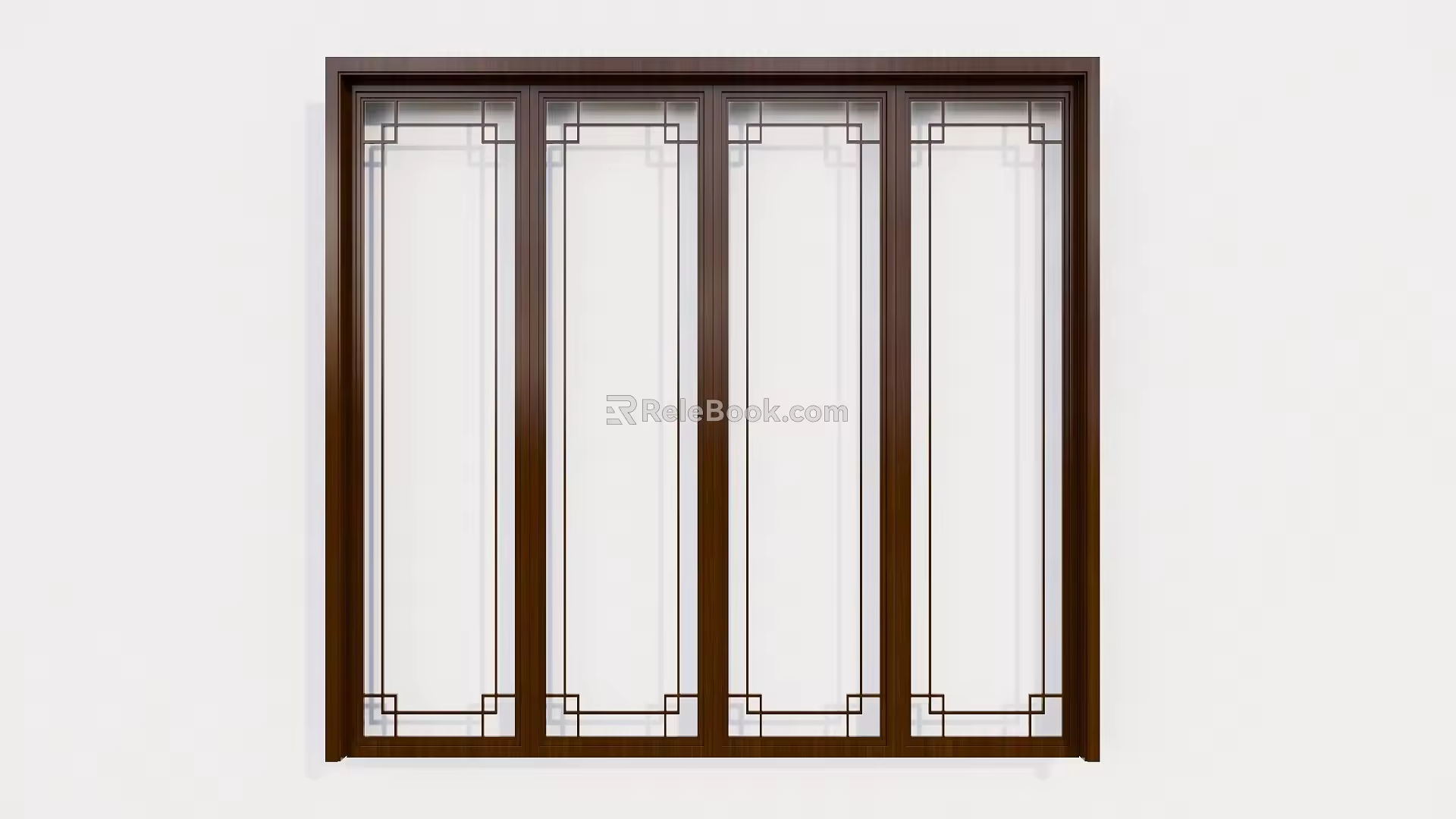 New Chinese-style sliding window glass window single window double window 3d model