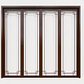 New Chinese-style sliding window glass window single window double window 3d model