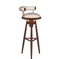 Elegant Modern Bar Stools With Wooden Frame And Upholstered Seat Design