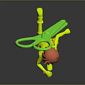 Green Game Movie Character Figure With Red Hair Yellow Outfit And Dynamic Pose
