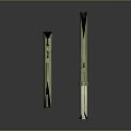 Two Green Tubular Military Weapons With Metal Components And Smooth Surface