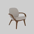Modern Dining Chair With Wooden Frame And Light Colored Padded Seat Back