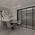 Modern Living Dining Room Interior With Sofa TV Wall Coffee Table And Decorative Painting