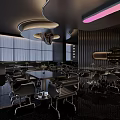Modern Bar Interior Design With Stylish Lighting Sleek Counter And Leather Chairs