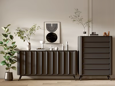 Modern Entrance Cabinet Shoe Cabinet Sideboard Wall Decorative Pendant Decoration Cabinet Low Cabinet Side Cabinet 3d model