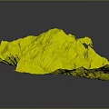 3D Mountainous Terrain Model Featuring Snow Covered Peaks Glacier And Green Valleys