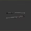 Two Tactical Sniper Rifles With Metallic Finish Orange Accents And Sniper Scopes