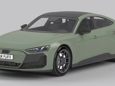 Light Green Modern Sporty Sedan With Sleek Headlights And Black Alloy Wheels 3d model