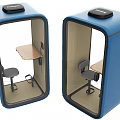 Modern Office Soundproof Work Booths With Glass Walls Desk Chair And Interior Design