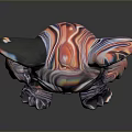 Iridescent Alien Toy Figure With Large Eyes Big Ears And Colorful Glossy Surface