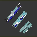 Industrial Mechanical Equipment System With Blue Light Blue Pipes And Machinery Components