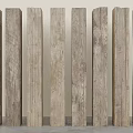Vertical Stone Wood Posts With Natural Texture And Solid Brown Finish