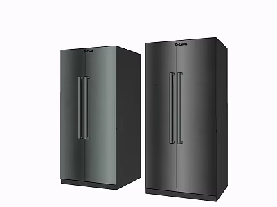 Modern Black Double Door Refrigerators With Sleek Design For Home Kitchen 3d model