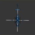 Advanced Aerospace Blue Helicopter With White Rotor And 3D Design Details