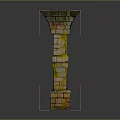 Decorative Stone Pillar Structure With Multicolored Bricks And Ornate Top Design