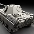 Military Tank With Heavy Tracks Turret And Long Gun Barrel Exterior View