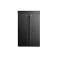 Black Double Door Refrigerator Freezer With Sleek Modern Design For Home Kitchen Use