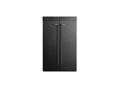Black Double Door Refrigerator Freezer With Sleek Modern Design For Home Kitchen Use 3d model