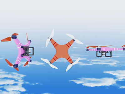 Modern drones good-looking unmanned aircraft 3d model Modern drones good-looking unmanned aircraft 3d model