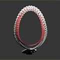 Fashionable Red And White Chain Necklace With 4F Logo Pendant Design