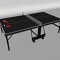 Portable Ping Pong Table Sports Equipment With Wheels Paddles And Balls