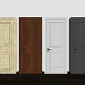 Modern swing door single door combination 3d model