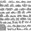 Various Intricate Garden Ornaments With Diverse Decorative Shapes And Sculptural Designs