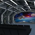 Futuristic Cinema Interior With Modern Lighting Large Space Scene Screen And Comfortable Seats