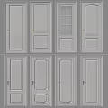 Modern White Hinged Door For Home Interior With Gold Handle And Clean Design 3d model