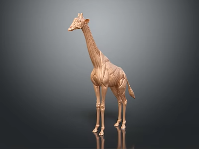 Artistic Giraffe Sculpture Carving With Realistic Body Details And Smooth Surface Texture 3d model