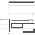 Modern Hallway Cabinet and Side Cabinet with Drawers Open Shelves and Metal Frame